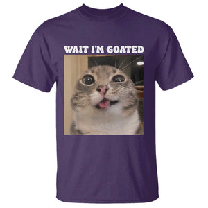 Funny Silly Cat Meme T Shirt Wait Im Goated TS12 Purple Print Your Wear