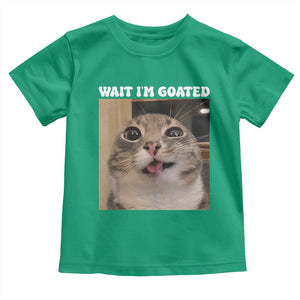 Funny Silly Cat Meme Toddler T Shirt Wait Im Goated TS12 Irish Green Print Your Wear