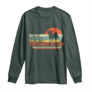 Vintage Dog Dad Long Sleeve Shirt The Man The Myth The Snack Dealer TS12 Dark Forest Green Print Your Wear