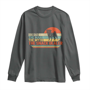 Vintage Dog Dad Long Sleeve Shirt The Man The Myth The Snack Dealer TS12 Dark Heather Print Your Wear