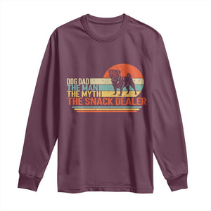 Vintage Dog Dad Long Sleeve Shirt The Man The Myth The Snack Dealer TS12 Maroon Print Your Wear
