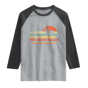 Vintage Dog Dad Raglan Shirt The Man The Myth The Snack Dealer TS12 Heather Gray Heather Charcoal Print Your Wear