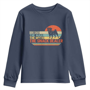 Vintage Dog Dad Youth Sweatshirt The Man The Myth The Snack Dealer TS12 Navy Print Your Wear