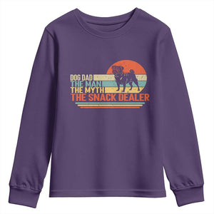 Vintage Dog Dad Youth Sweatshirt The Man The Myth The Snack Dealer TS12 Purple Print Your Wear