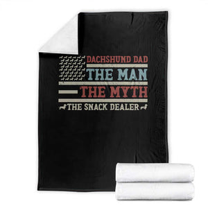 American Flag Dachshund Dad Throw Blanket The Man The Myth The Snack Dealer TS12 Black Print Your Wear