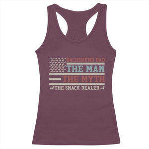 American Flag Dachshund Dad Racerback Tank Top The Man The Myth The Snack Dealer TS12 Maroon Print Your Wear