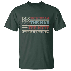 American Flag Dachshund Dad T Shirt The Man The Myth The Snack Dealer TS12 Dark Forest Green Print Your Wear