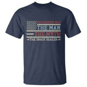 American Flag Dachshund Dad T Shirt The Man The Myth The Snack Dealer TS12 Navy Print Your Wear