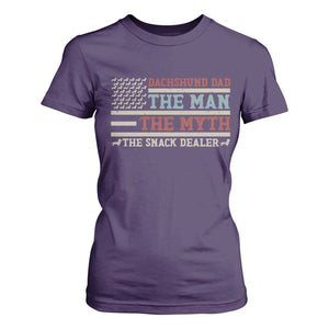 American Flag Dachshund Dad T Shirt For Women The Man The Myth The Snack Dealer TS12 Purple Print Your Wear