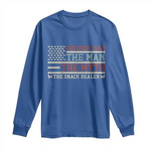Vintage Golden Retriever Dad Long Sleeve Shirt The Man The Myth The Snack Dealer TS12 Royal Blue Print Your Wear