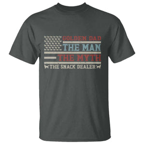 Vintage Golden Retriever Dad T Shirt The Man The Myth The Snack Dealer TS12 Dark Heather Print Your Wear