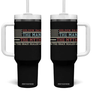 Vintage Golden Retriever Dad Tumbler With Handle The Man The Myth The Snack Dealer TS12 One Size: 40 oz Black Print Your Wear