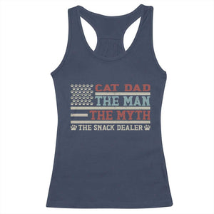 Vintage USA Cat Dad Racerback Tank Top The Man The Myth The Snack Dealer TS12 Navy Print Your Wear