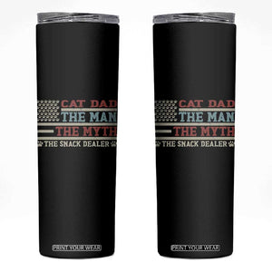 Vintage USA Cat Dad Skinny Tumbler The Man The Myth The Snack Dealer TS12 Black Print Your Wear