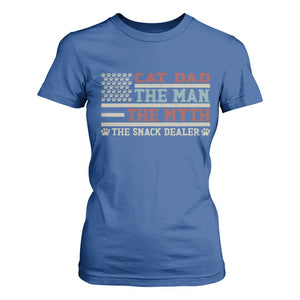 Vintage USA Cat Dad T Shirt For Women The Man The Myth The Snack Dealer TS12 Royal Blue Print Your Wear