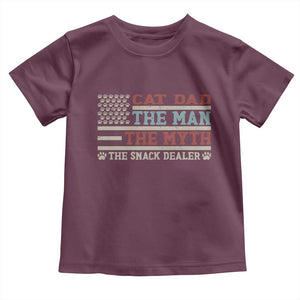 Vintage USA Cat Dad Toddler T Shirt The Man The Myth The Snack Dealer TS12 Maroon Print Your Wear