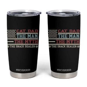 Vintage USA Cat Dad Tumbler Cup The Man The Myth The Snack Dealer TS12 Black Print Your Wear