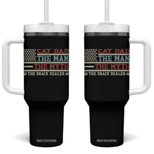 Vintage USA Cat Dad Tumbler With Handle The Man The Myth The Snack Dealer TS12 One Size: 40 oz Black Print Your Wear