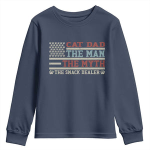 Vintage USA Cat Dad Youth Sweatshirt The Man The Myth The Snack Dealer TS12 Navy Print Your Wear