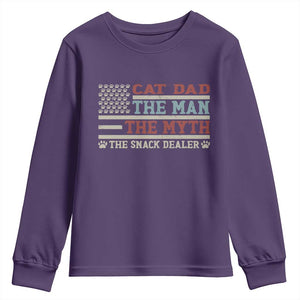Vintage USA Cat Dad Youth Sweatshirt The Man The Myth The Snack Dealer TS12 Purple Print Your Wear