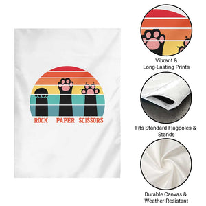 Funny Vintage Black Cat Introvert Garden Flag Rock Paper Scissors Paw TS12 Print Your Wear