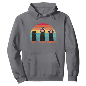 Funny Vintage Black Cat Introvert Hoodie Rock Paper Scissors Paw TS12 Charcoal Print Your Wear