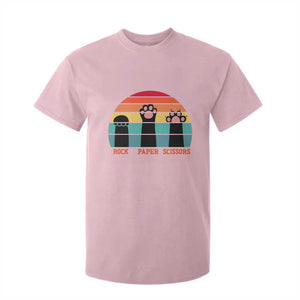 Funny Vintage Black Cat Introvert T Shirt For Kid Rock Paper Scissors Paw TS12 Light Pink Print Your Wear