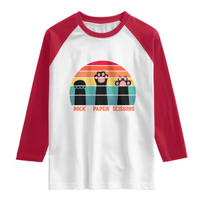 Funny Vintage Black Cat Introvert Raglan Shirt Rock Paper Scissors Paw TS12 White Red Print Your Wear