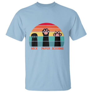 Funny Vintage Black Cat Introvert T Shirt Rock Paper Scissors Paw TS12 Light Blue Print Your Wear