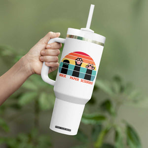Funny Vintage Black Cat Introvert Tumbler With Handle Rock Paper Scissors Paw TS12 Print Your Wear