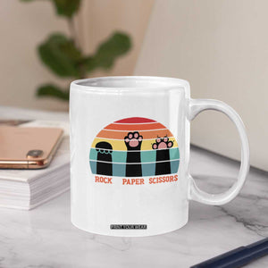 Funny Vintage Black Cat Introvert Coffee Mug Rock Paper Scissors Paw TS12 Print Your Wear