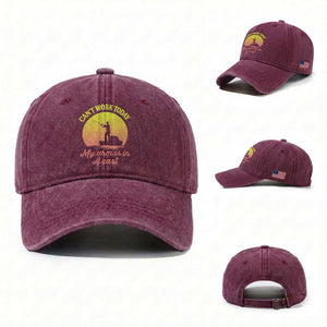 Funny Fishing Enthusiast Gift Washed Cotton Baseball Cap I Cant Work Today My Arm Is In A Cast TS12 Washed Cap Universal Fit Burgundy Print Your Wear