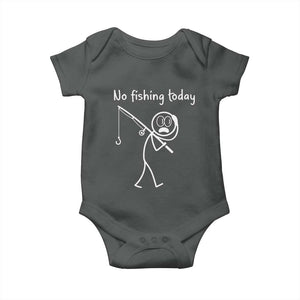 Funny Angler Gift Baby Onesie No Fishing Today TS12 Dark Heather Print Your Wear