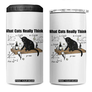 Funny Physics Cat Meme 4 in 1 Can Cooler Tumbler What Cats Really Think TS12 One Size: 16 oz White Print Your Wear