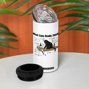 Funny Physics Cat Meme 4 in 1 Can Cooler Tumbler What Cats Really Think TS12 Print Your Wear