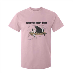 Funny Physics Cat Meme T Shirt For Kid What Cats Really Think TS12 Light Pink Print Your Wear