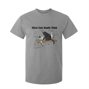 Funny Physics Cat Meme T Shirt For Kid What Cats Really Think TS12 Sport Gray Print Your Wear