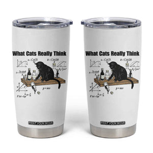 Funny Physics Cat Meme Tumbler Cup What Cats Really Think TS12 White Print Your Wear