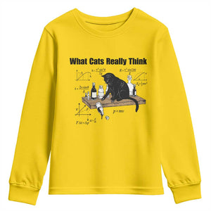 Funny Physics Cat Meme Youth Sweatshirt What Cats Really Think TS12 Daisy Print Your Wear