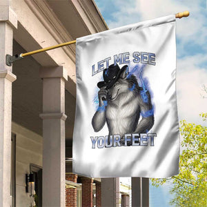 Funny Alpha Wolf Ironic Meme Garden Flag Let Me See Your Feet TS12 Print Your Wear