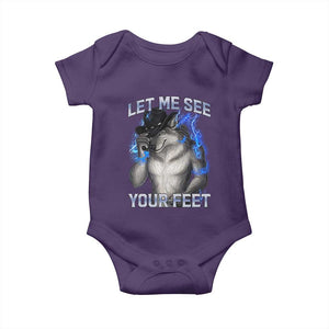 Funny Alpha Wolf Ironic Meme Baby Onesie Let Me See Your Feet TS12 Purple Print Your Wear