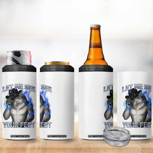 Funny Alpha Wolf Ironic Meme 4 in 1 Can Cooler Tumbler Let Me See Your Feet TS12 Print Your Wear