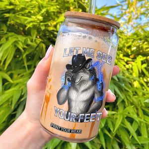 Funny Alpha Wolf Ironic Meme Glass Can Let Me See Your Feet TS12 White Print Your Wear