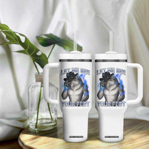 Funny Alpha Wolf Ironic Meme Tumbler With Handle Let Me See Your Feet TS12 Print Your Wear