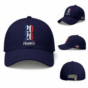Vintage France Soccer Fan Baseball Cap French Football Pride 2026 TS12 Baseball Cap Universal Fit Dark Blue Print Your Wear