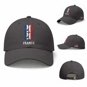 Vintage France Soccer Fan Baseball Cap French Football Pride 2026 TS12 Baseball Cap Universal Fit Dark Gray Print Your Wear