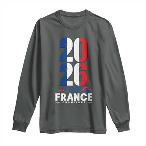 Vintage France Soccer Fan Long Sleeve Shirt French Football Pride 2026 TS12 Dark Heather Print Your Wear
