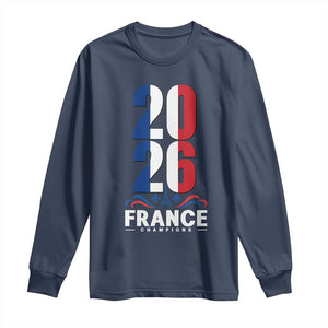 Vintage France Soccer Fan Long Sleeve Shirt French Football Pride 2026 TS12 Navy Print Your Wear