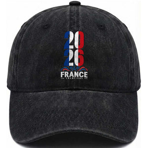 Vintage France Soccer Fan Washed Cotton Baseball Cap French Football Pride 2026 TS12 Print Your Wear