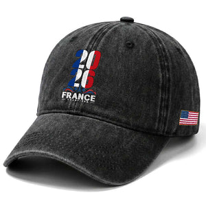Vintage France Soccer Fan Washed Cotton Baseball Cap French Football Pride 2026 TS12 Print Your Wear